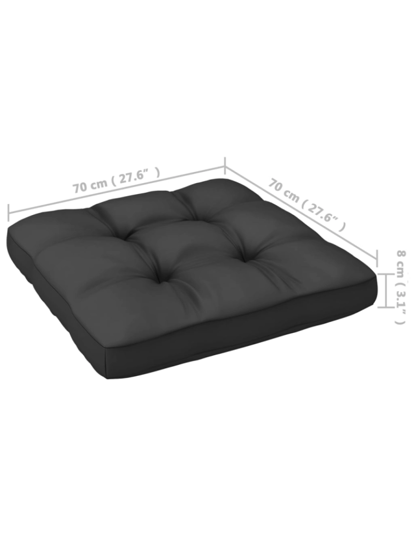 imagem de vidaXL 2 pcs conjunto lounge de jardim com almofadões pinho maciço9