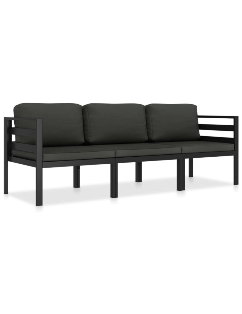 Vidaxl - vidaXL 3 pcs conjunto lounge jardim com almofadões alumínio antracite