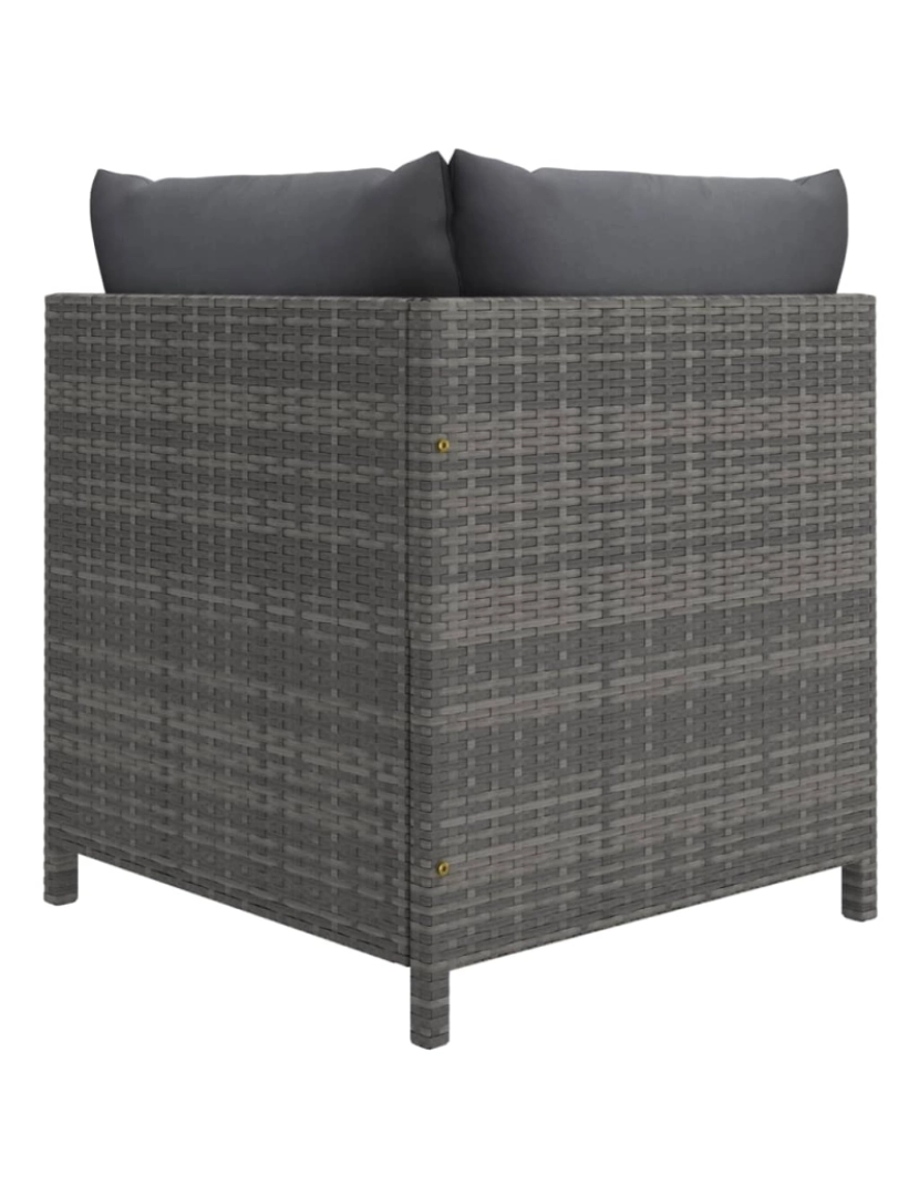 imagem de vidaXL 9 pcs conjunto lounge de jardim c/ almofadões vime PE cinzento6