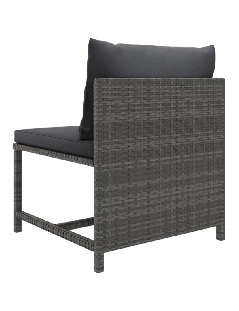 imagem de vidaXL 9 pcs conjunto lounge de jardim c/ almofadões vime PE cinzento8