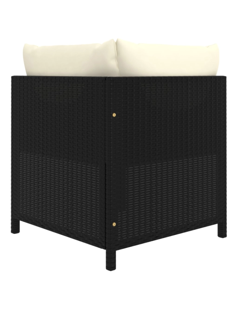 imagem de vidaXL 6 pcs conjunto lounge de jardim c/ almofadões vime PE preto6