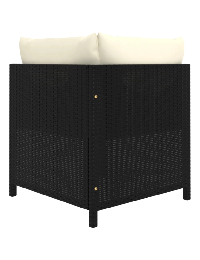 imagem de vidaXL 8 pcs conjunto lounge de jardim c/ almofadões vime PE preto6