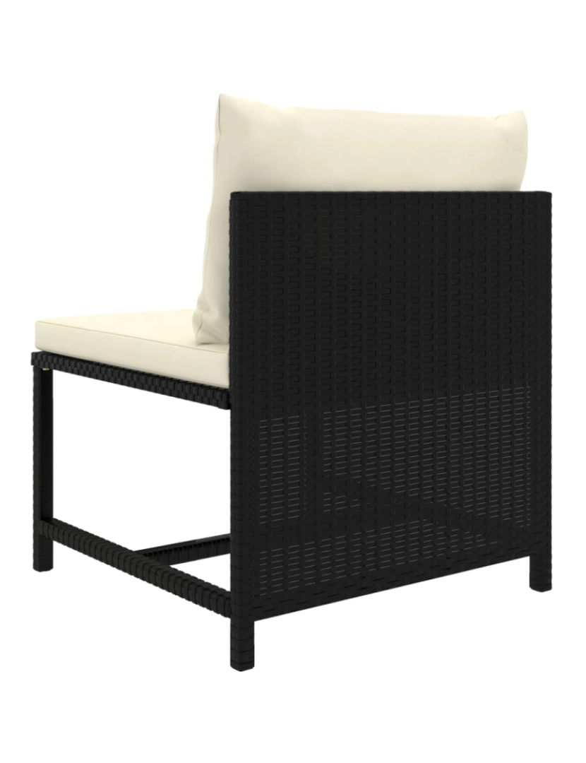 imagem de vidaXL 8 pcs conjunto lounge de jardim c/ almofadões vime PE preto9