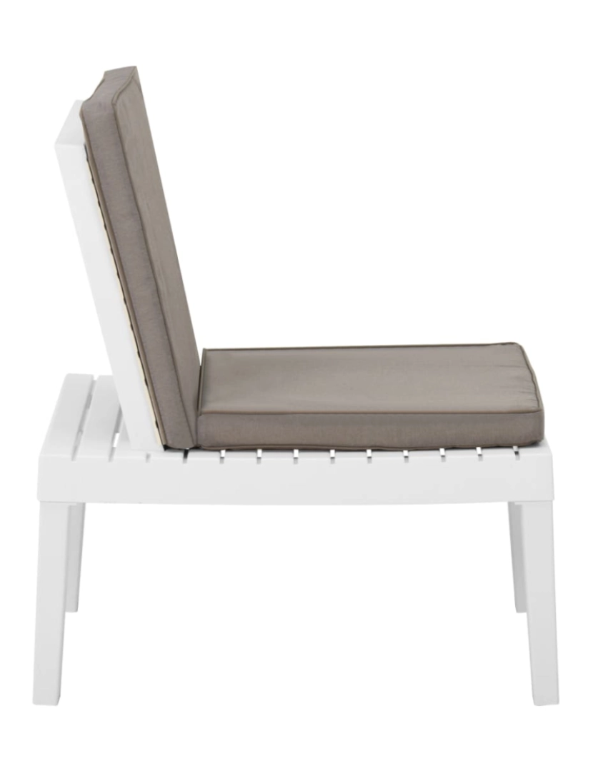 imagem de vidaXL Cadeiras de jardim com almofadões 2 pcs plástico branco6
