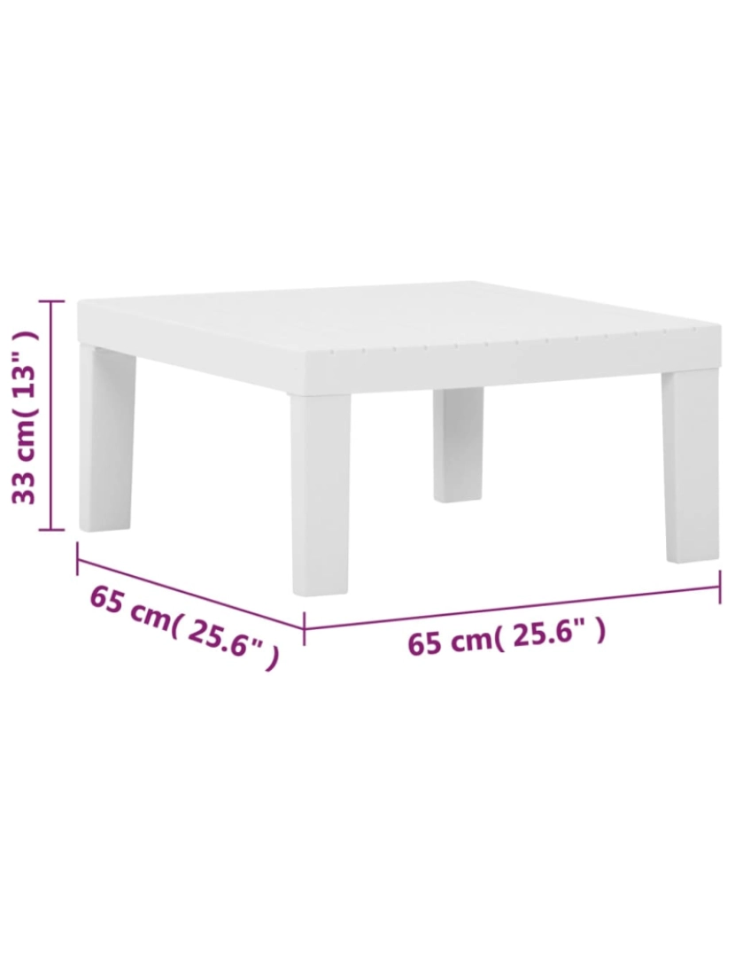 imagem de vidaXL 4 pcs conjunto lounge de jardim com almofadões plástico branco11