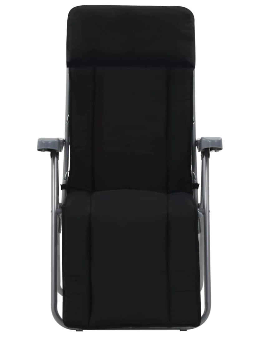 imagem de vidaXL Cadeiras de jardim dobráveis com almofadões 2 pcs preto5