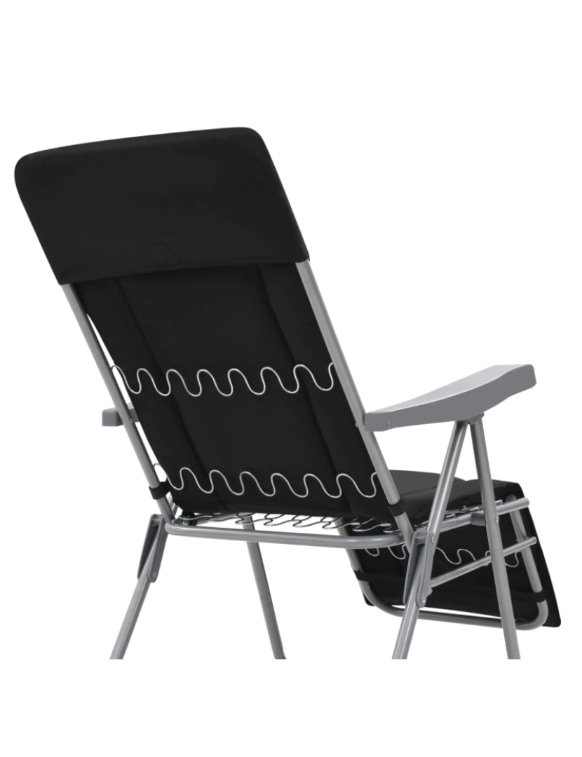 imagem de vidaXL Cadeiras de jardim dobráveis com almofadões 2 pcs preto7