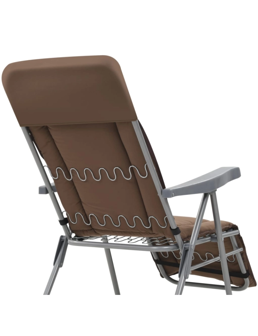imagem de vidaXL Cadeiras de jardim dobráveis com almofadões 2 pcs castanho6