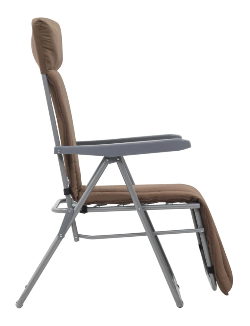imagem de vidaXL Cadeiras de jardim dobráveis com almofadões 2 pcs castanho8