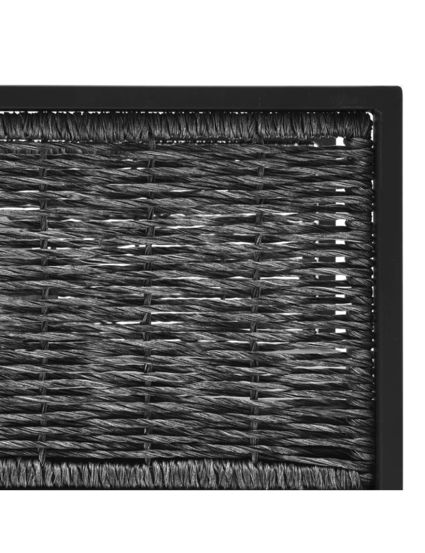 imagem de vidaXL Sofá de centro seccional com almofadão vime PE antracite6