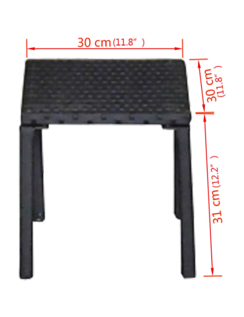 imagem de vidaXL Espreguiçadeiras com mesa vime PE preto8