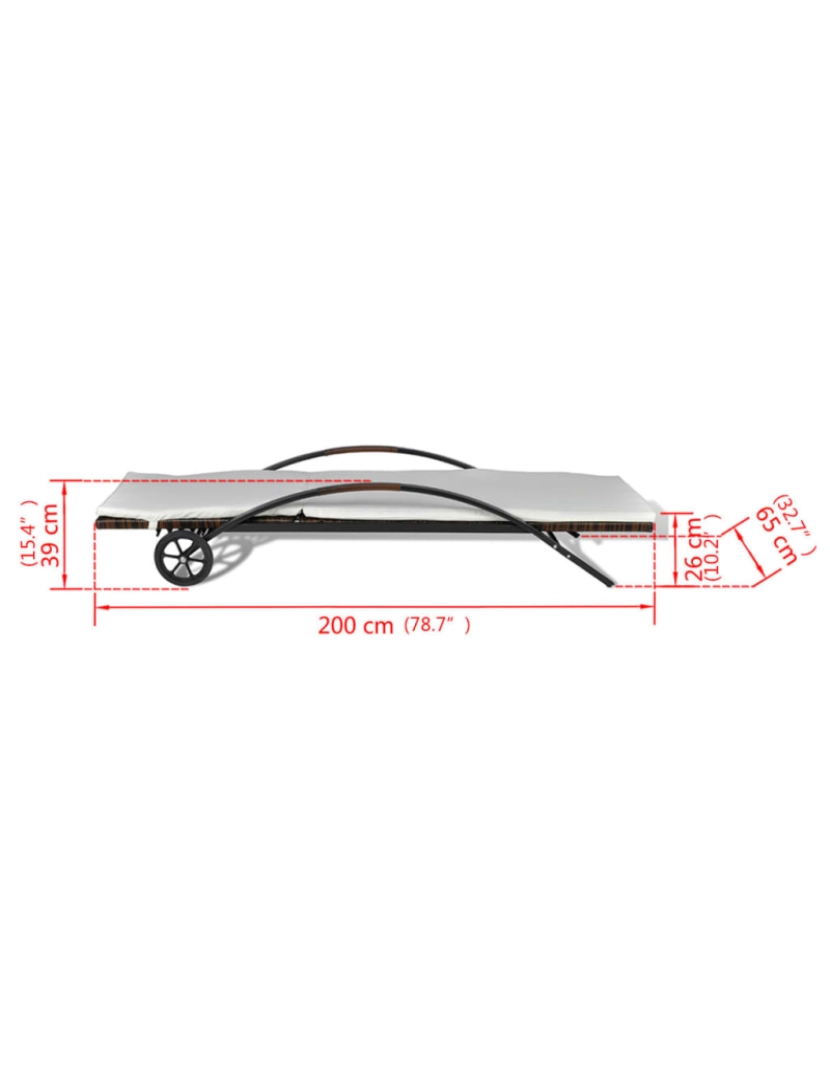 imagem de vidaXL Espreguiçadeiras com mesa vime PE castanho8