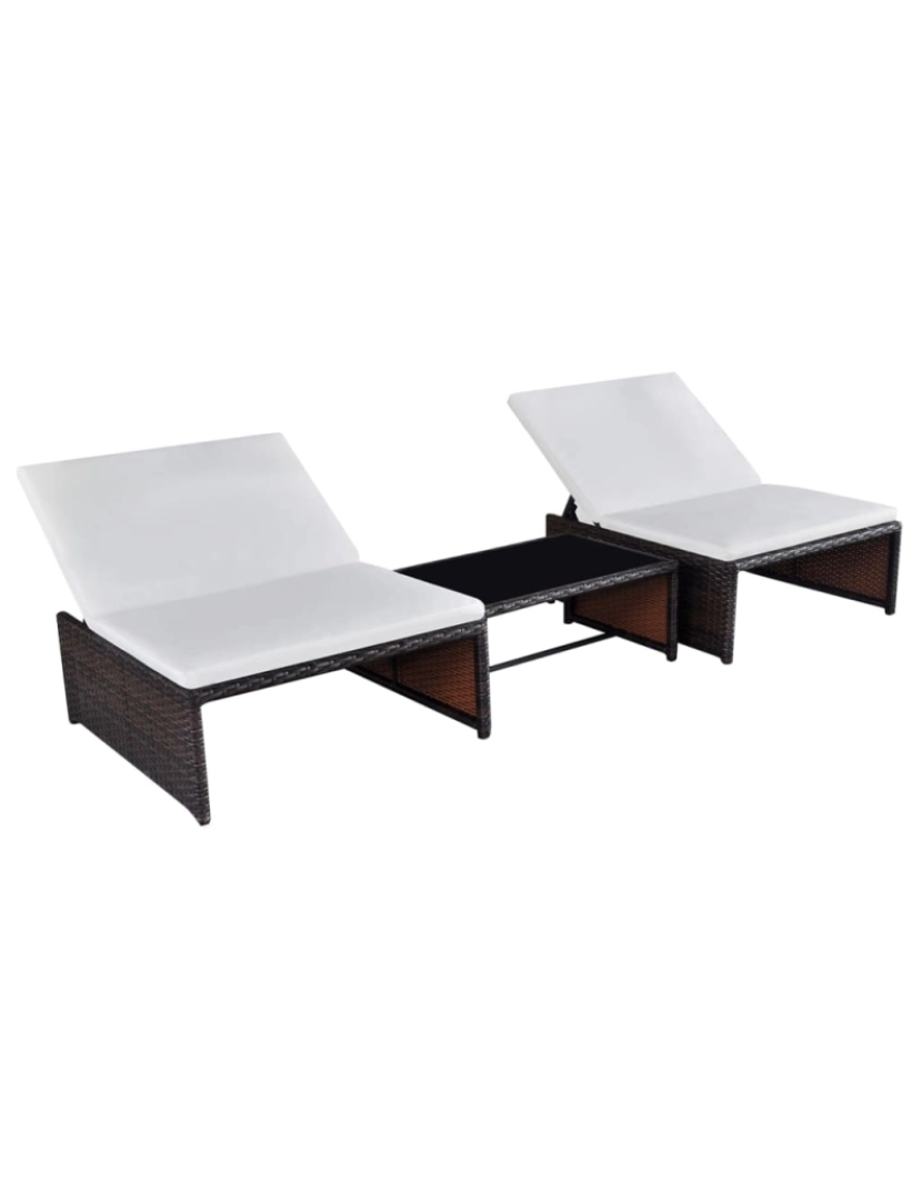 Vidaxl - vidaXL Espreguiçadeiras com mesa 2 pcs vime PE castanho