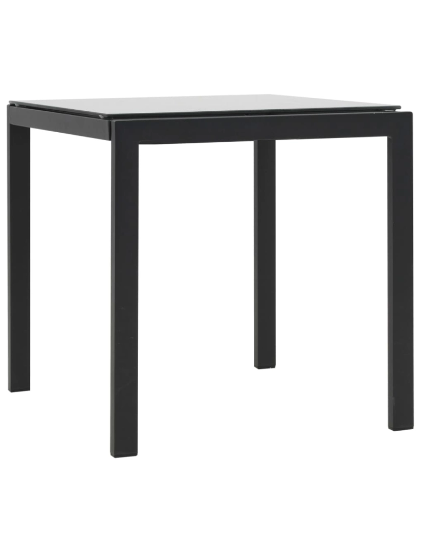 imagem de vidaXL Espreguiçadeiras com mesa 2 pcs vime PE e textilene preto4