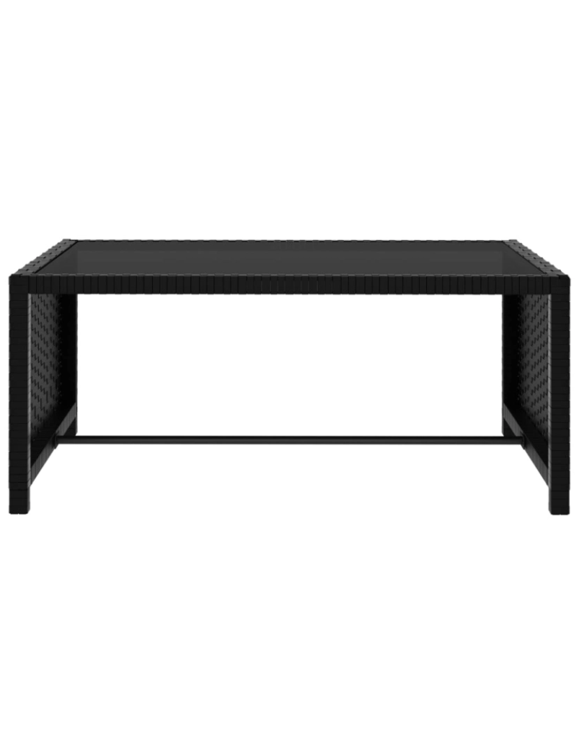 imagem de vidaXL Espreguiçadeiras com mesa 2 pcs vime PE preto10