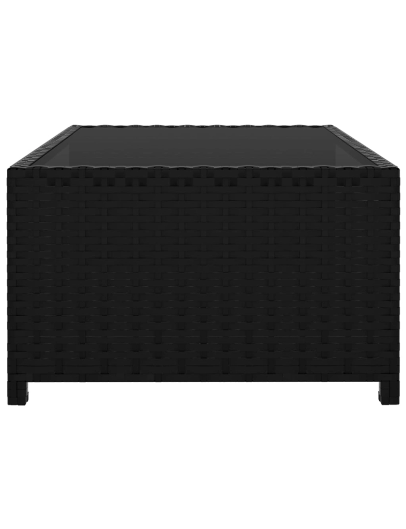 imagem de vidaXL Espreguiçadeiras com mesa 2 pcs vime PE preto11