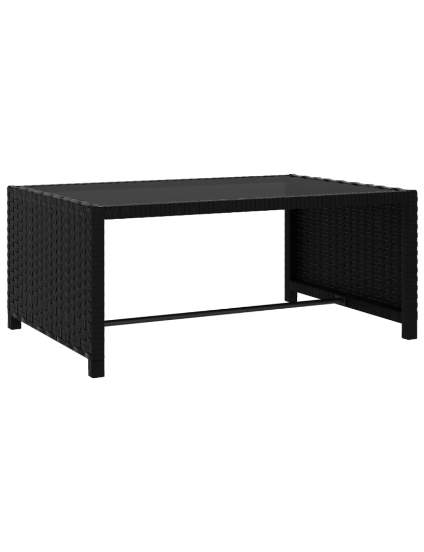 imagem de vidaXL Espreguiçadeiras com mesa 2 pcs vime PE preto9