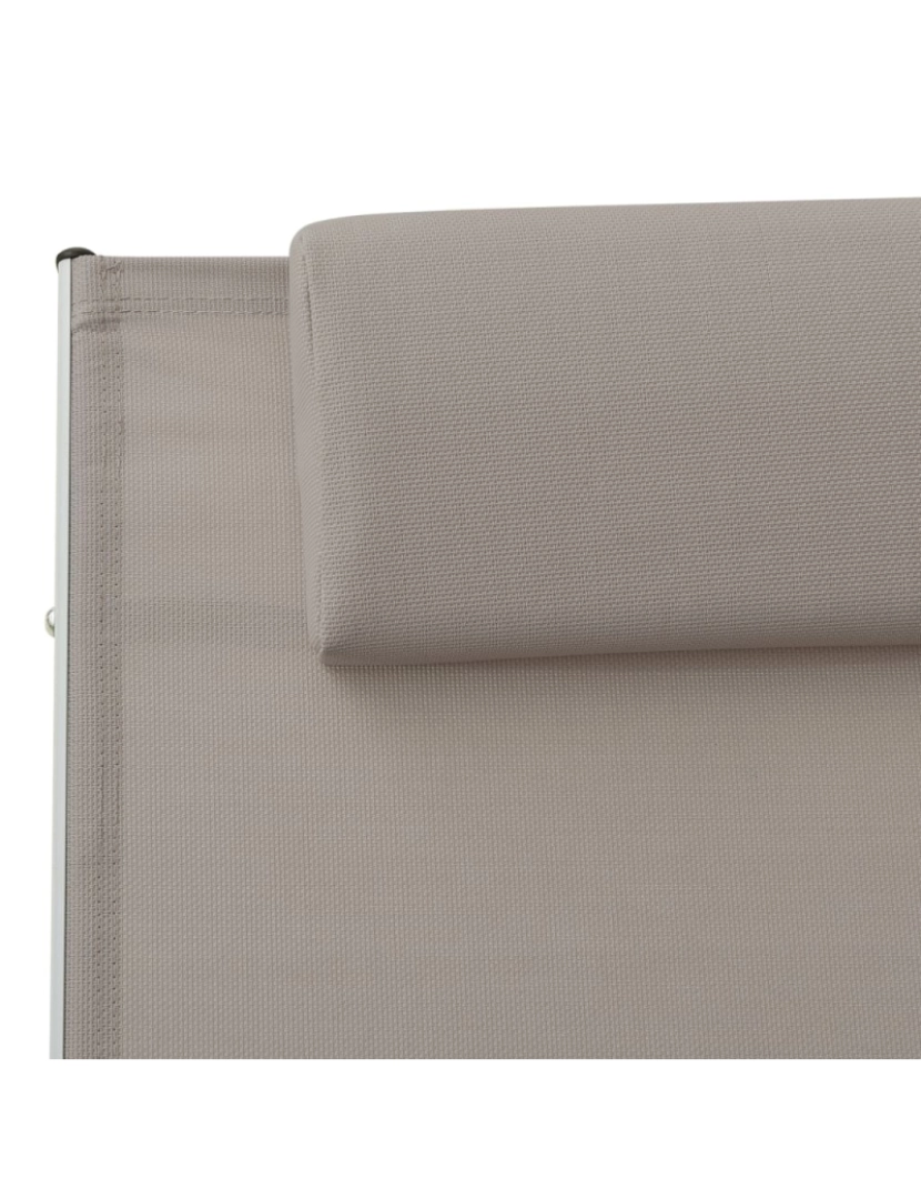 imagem de vidaXL 310531  Sun Lounger with Pillow Textilene Taupe7