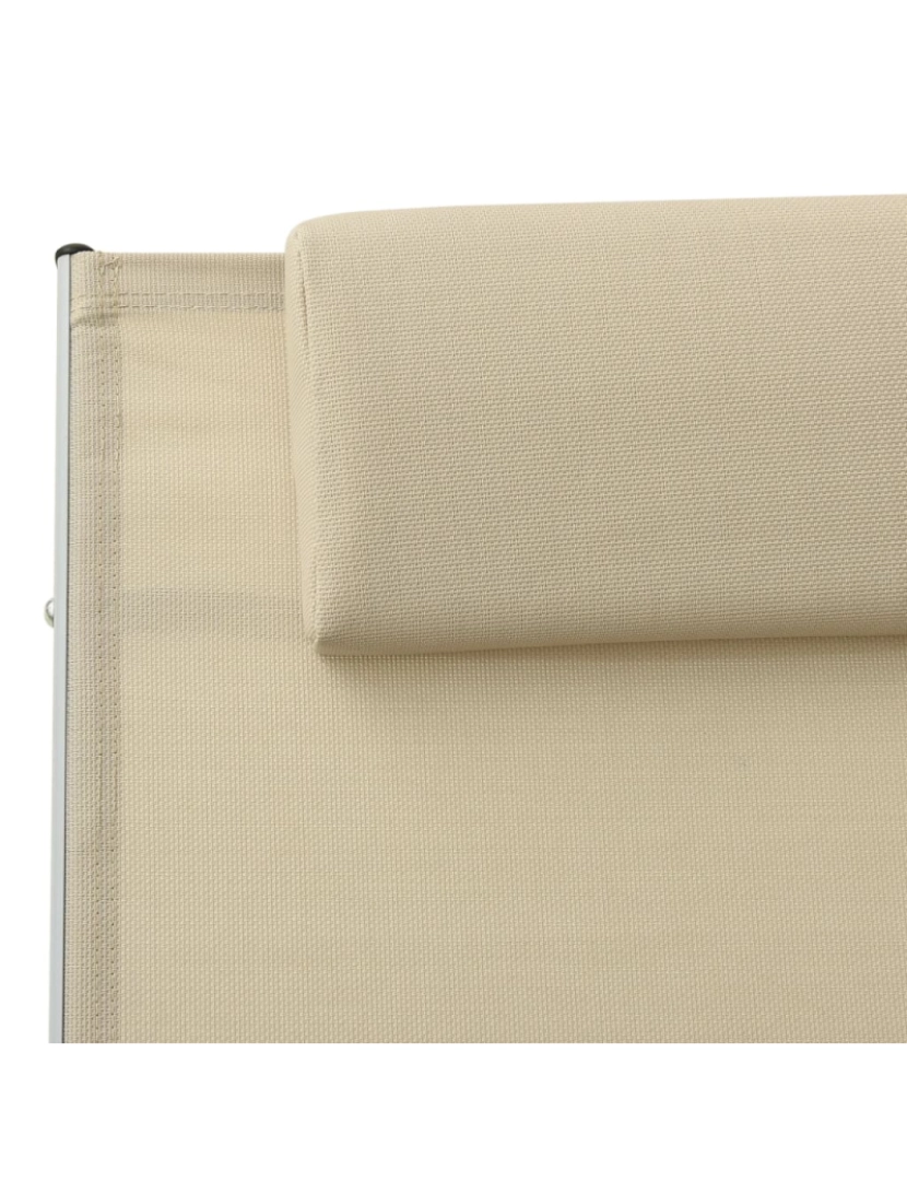 imagem de vidaXL 310530  Sun Lounger with Pillow Textilene Cream7