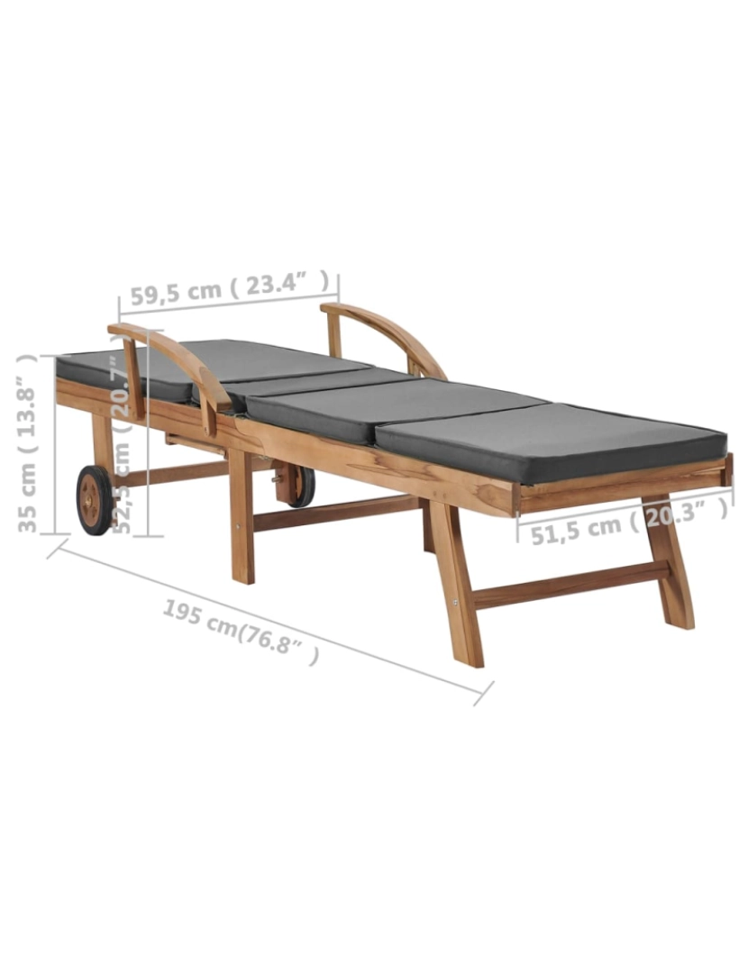 imagem de vidaXL Espreguiçadeiras + almofadões 2 pcs teca maciça cinzento-escuro11