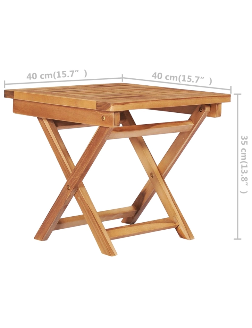 imagem de vidaXL Espreguiçadeira com mesa e almofadão madeira de teca maciça11