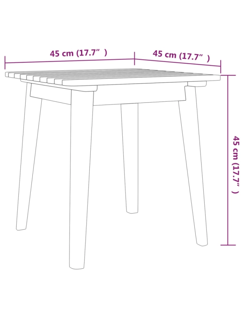 imagem de vidaXL 3 pcs conjunto de bistrô em madeira de acácia maciça9