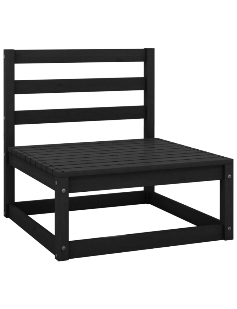 imagem de vidaXL 2 pcs conjunto lounge de jardim pinho maciço preto3