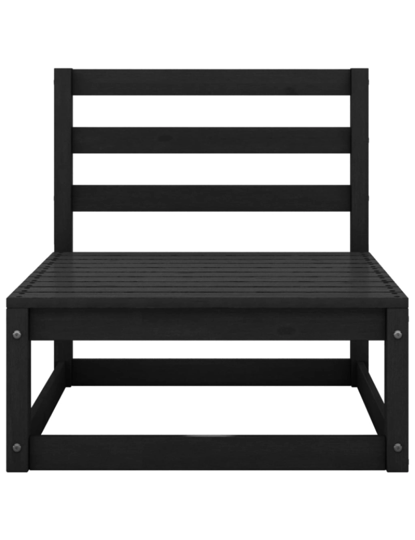 imagem de vidaXL 2 pcs conjunto lounge de jardim pinho maciço preto4