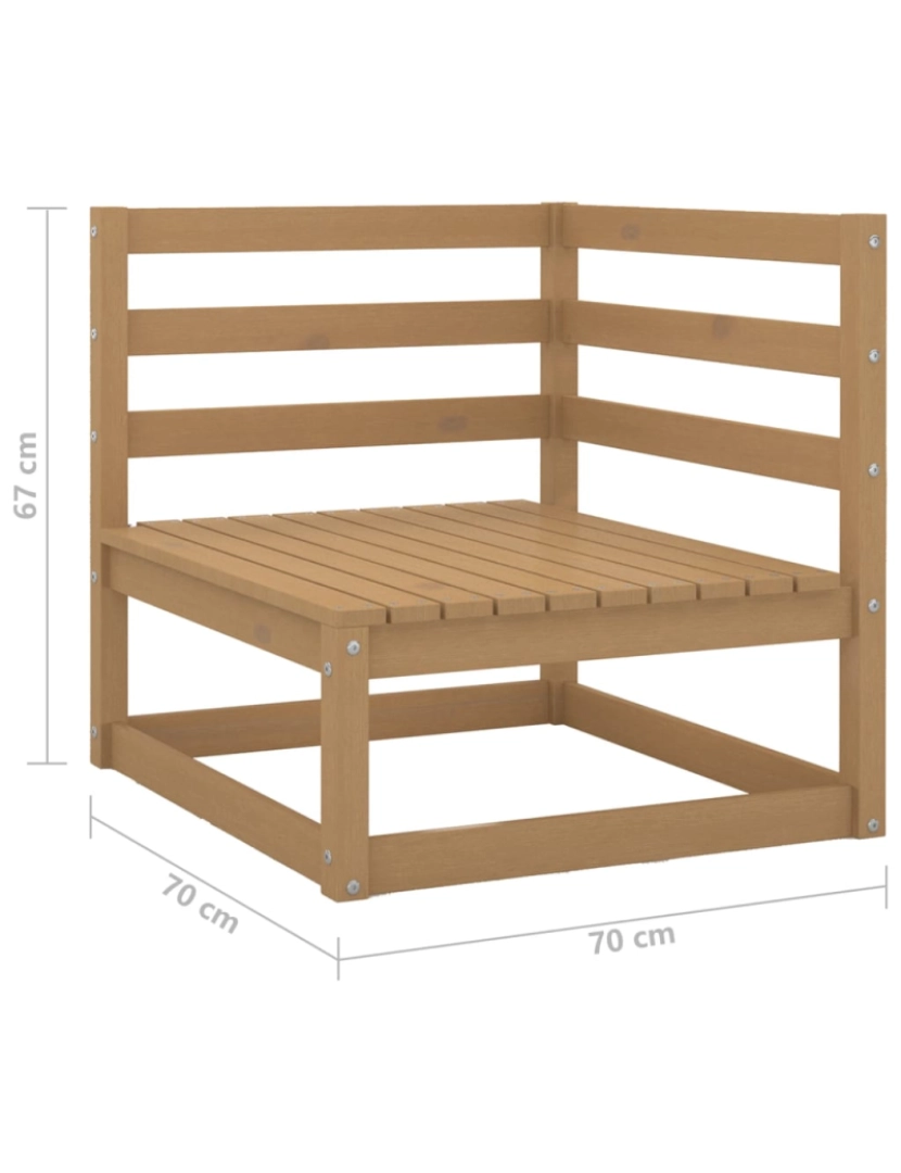 imagem de vidaXL 2 pcs conjunto lounge de jardim pinho maciço castanho mel8