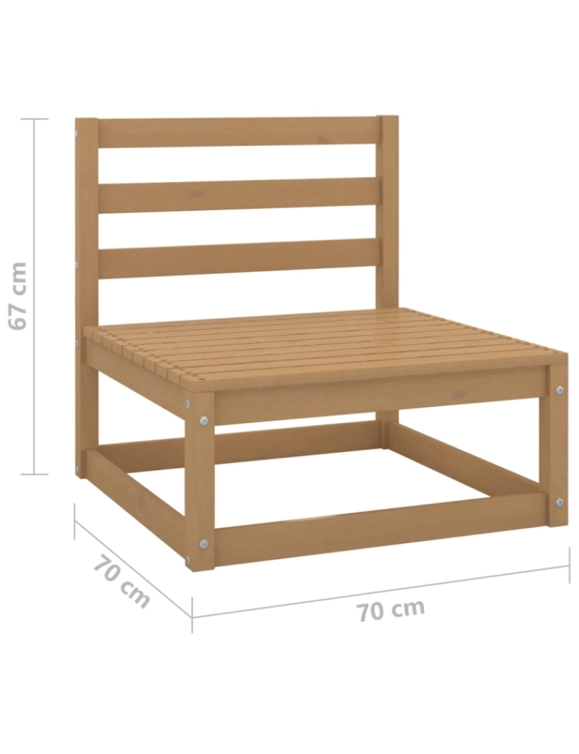 imagem de vidaXL 2 pcs conjunto lounge de jardim pinho maciço castanho mel9