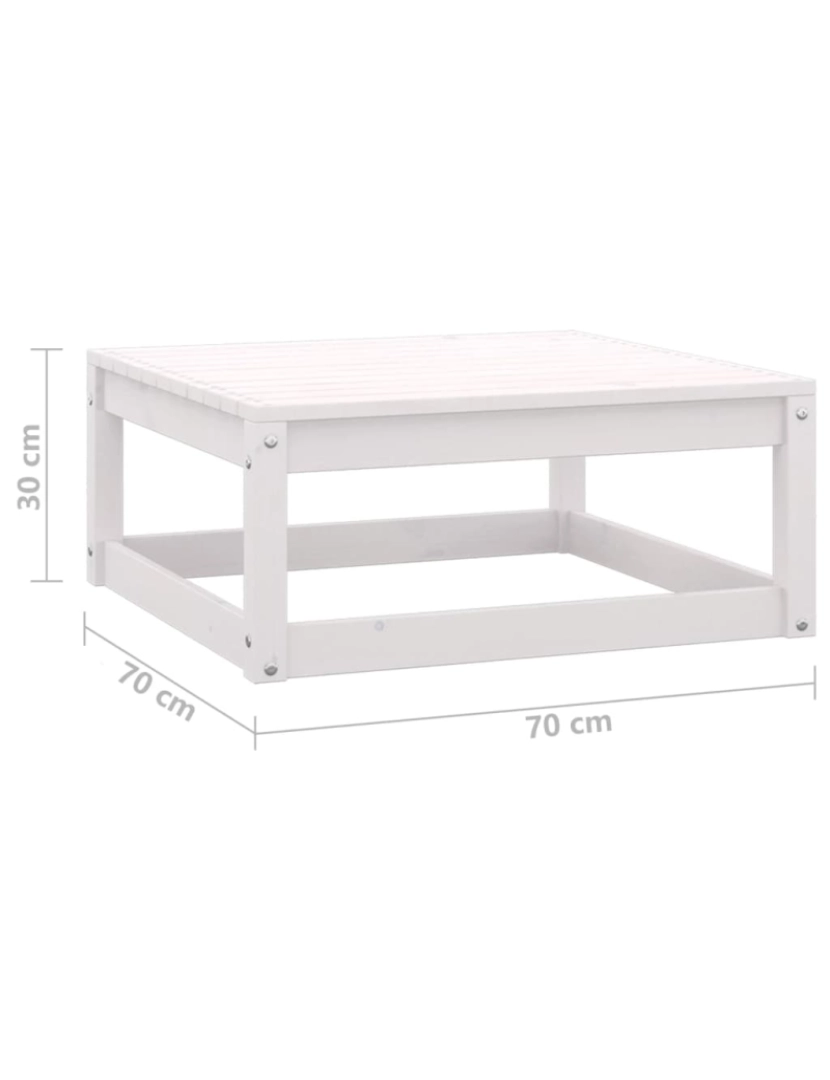 imagem de vidaXL 3 pcs conjunto lounge de jardim pinho maciço branco11