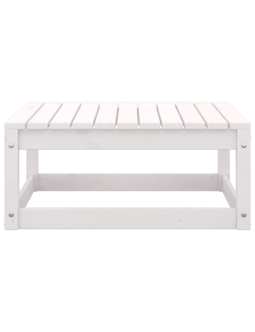 imagem de vidaXL 3 pcs conjunto lounge de jardim pinho maciço branco9