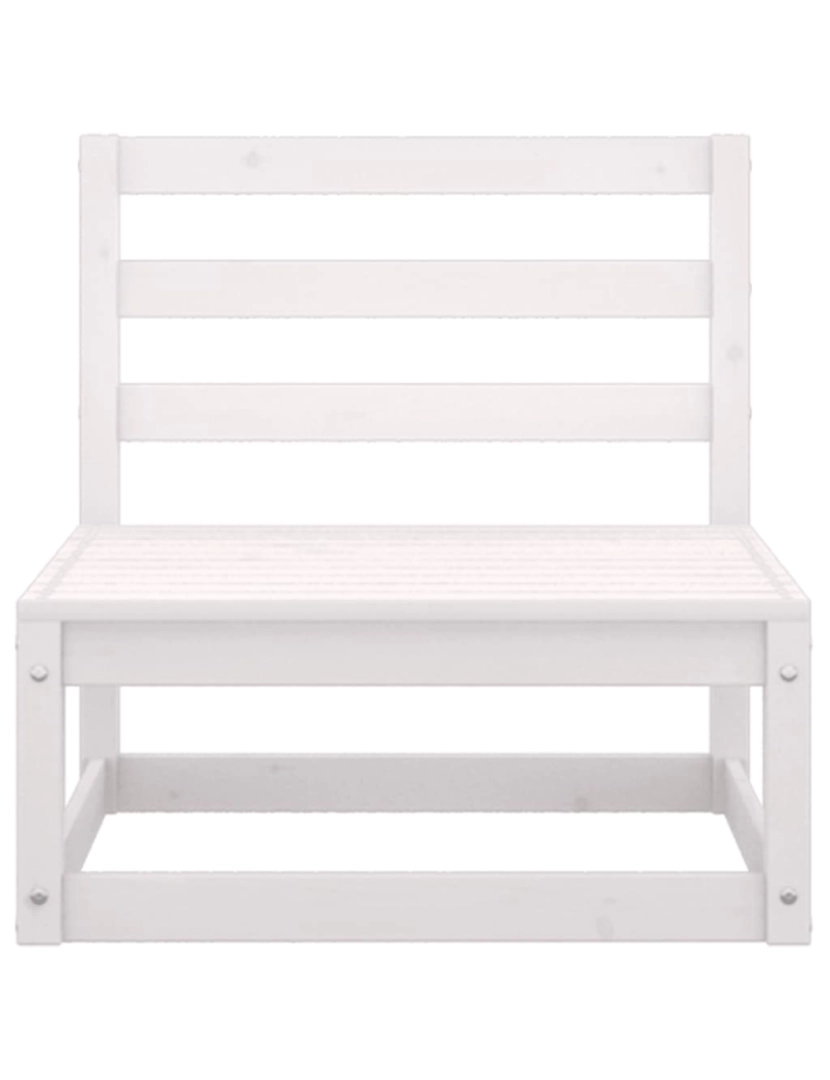 imagem de vidaXL 2 pcs conjunto lounge jardim c/ almofadões pinho maciço branco5