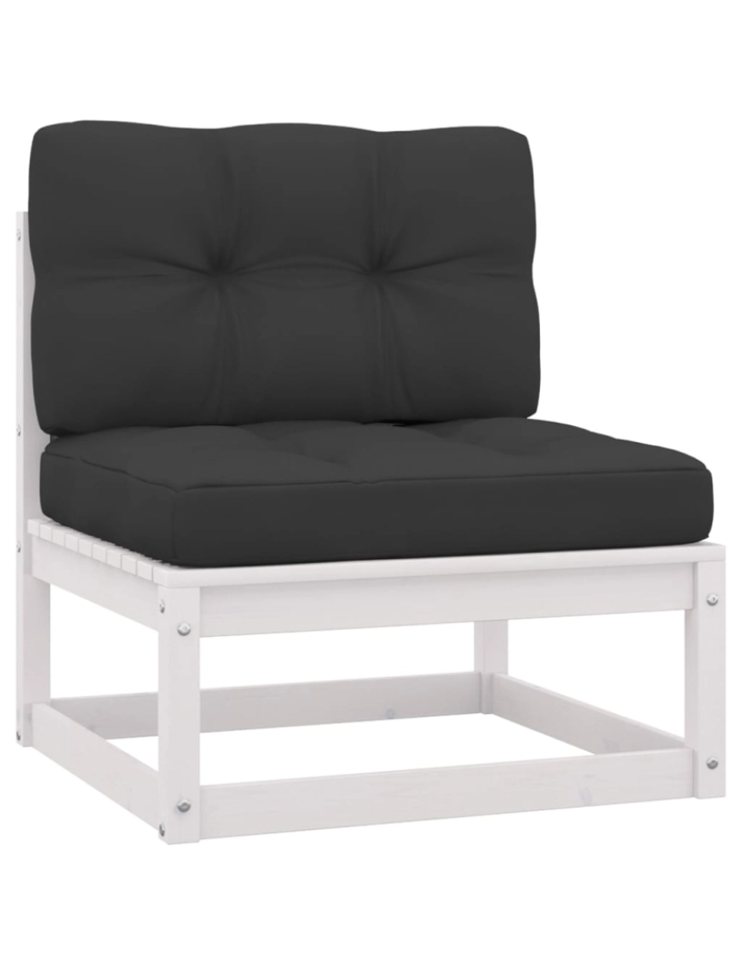 imagem de vidaXL 4 pcs conjunto lounge de jardim com almofadões pinho maciço5