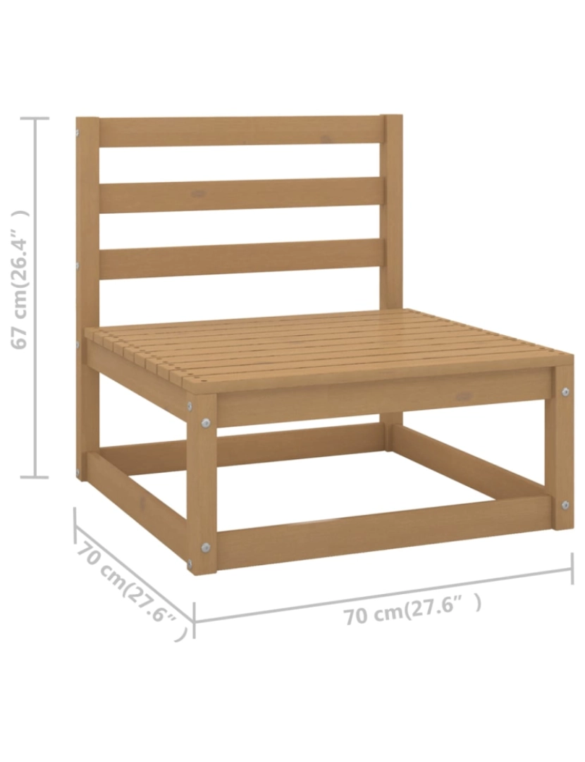 imagem de vidaXL 4 pcs conjunto lounge de jardim com almofadões pinho maciço10