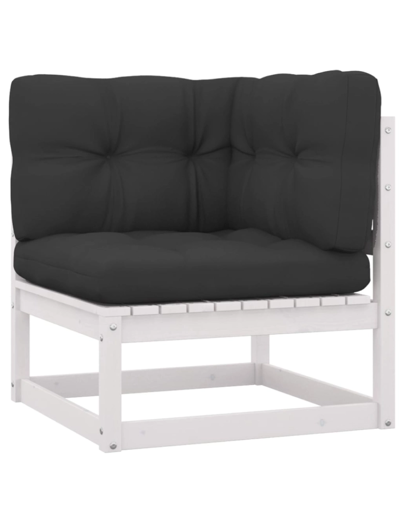 imagem de vidaXL 4 pcs conjunto lounge de jardim com almofadões pinho maciço5