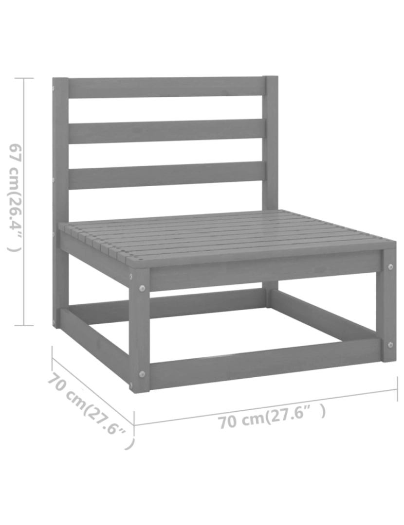 imagem de vidaXL 5 pcs conjunto lounge de jardim c/ almofadões pinho maciço10