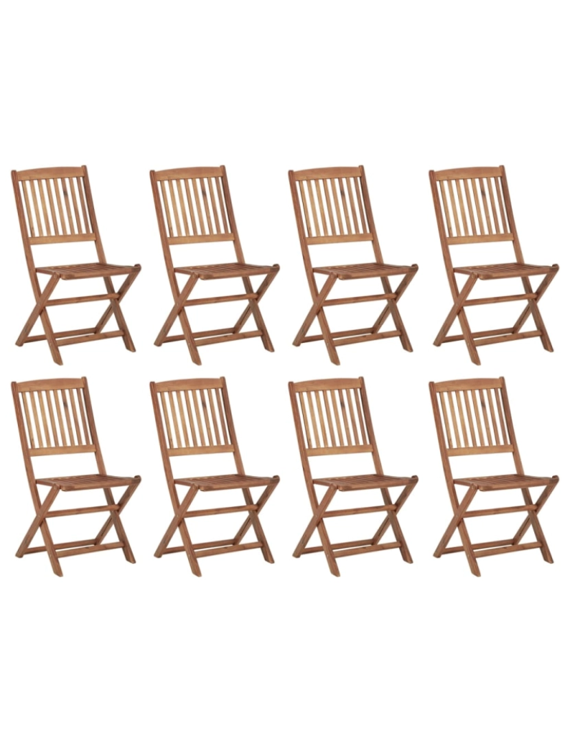 imagem de vidaXL Cadeiras de exterior dobráveis 8 pcs madeira de acácia maciça2