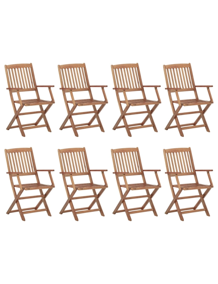imagem de vidaXL Cadeiras de exterior dobráveis 8 pcs madeira de acácia maciça1