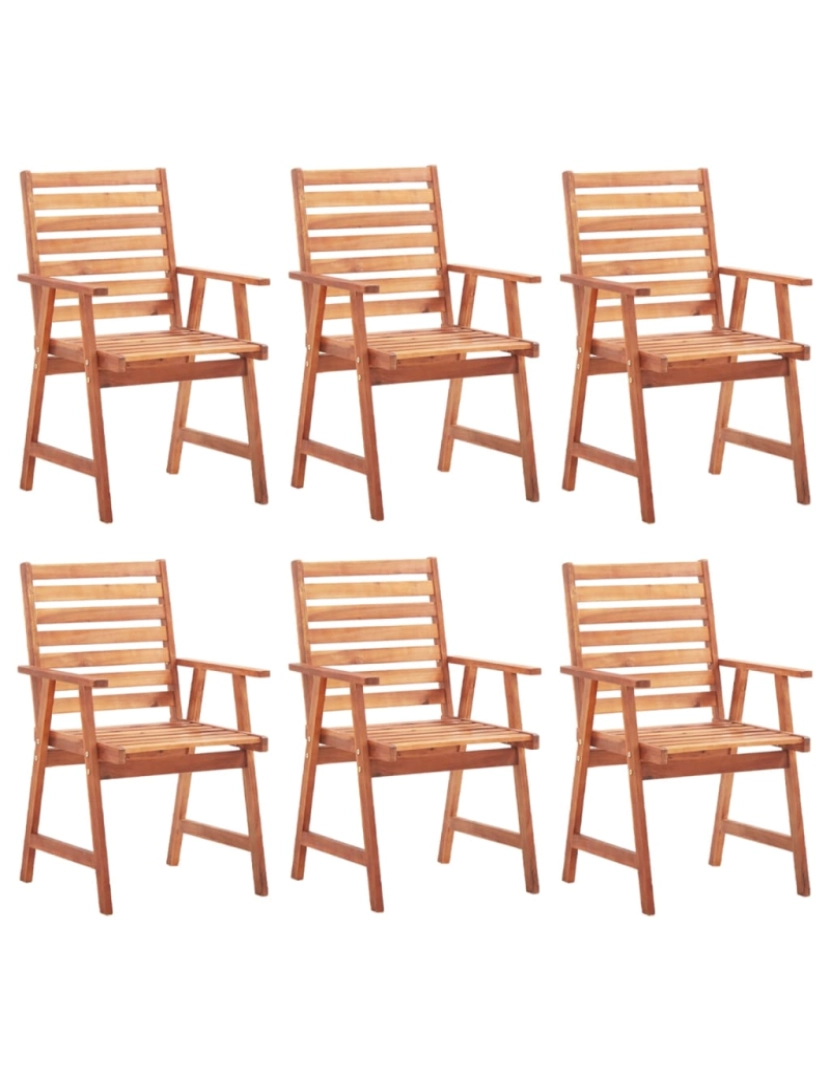 imagem de vidaXL Cadeiras de jantar p/ jardim 6 pcs c/ almofadões acácia maciça3