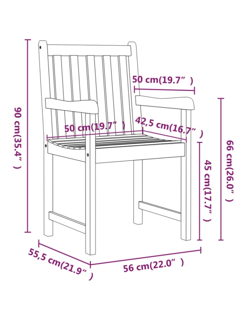 imagem de vidaXL Cadeiras de jardim 2 pcs madeira de acácia maciça9