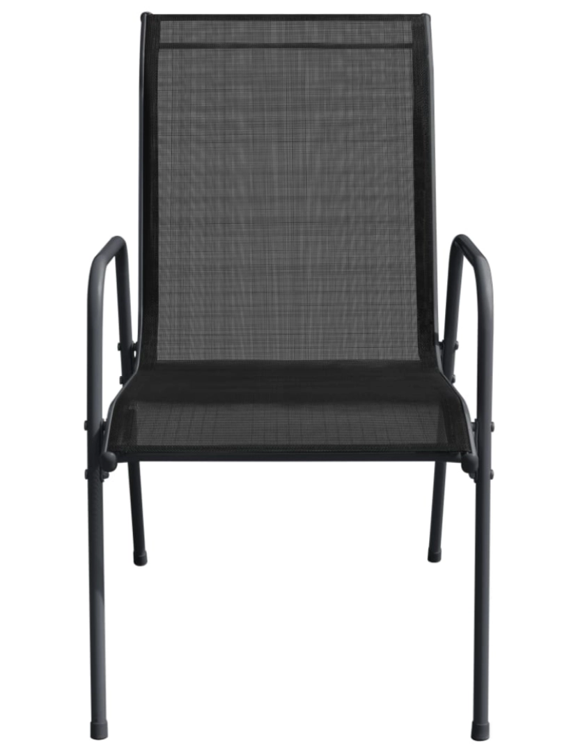 imagem de vidaXL Cadeiras de jardim 2 pcs aço e textilene preto5