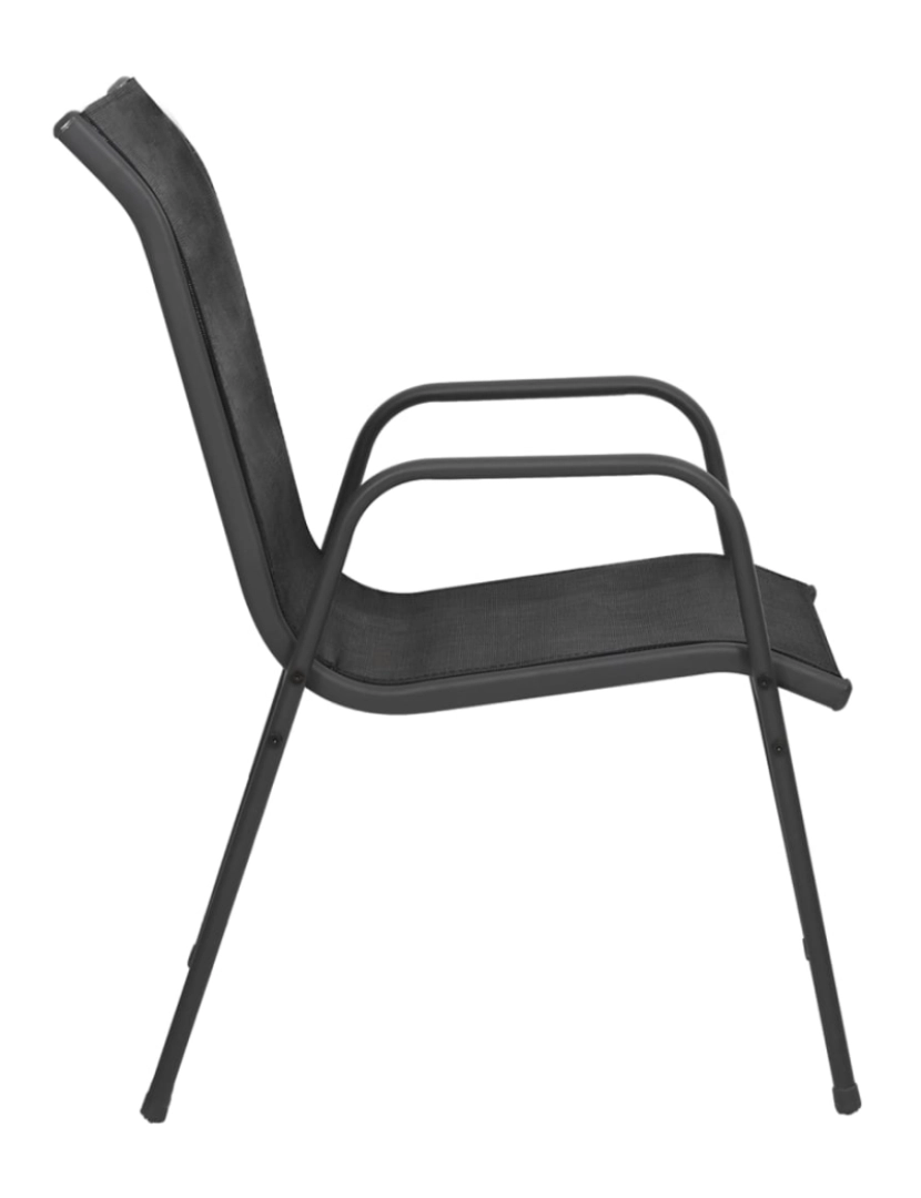 imagem de vidaXL Cadeiras de jardim 2 pcs aço e textilene preto6
