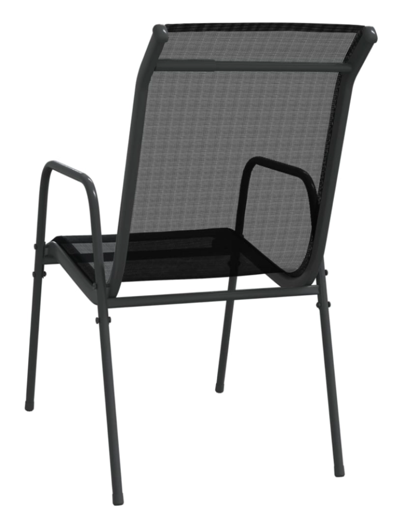 imagem de vidaXL Cadeiras de jardim 2 pcs aço e textilene preto7