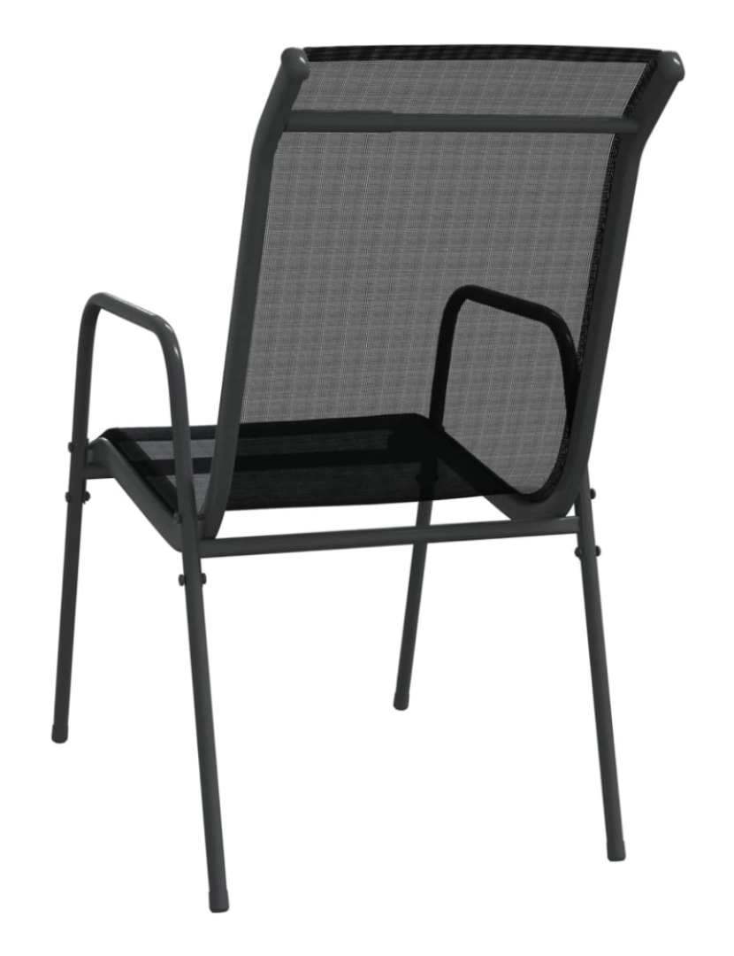 imagem de vidaXL Cadeiras de jardim 6 pcs aço e textilene preto7