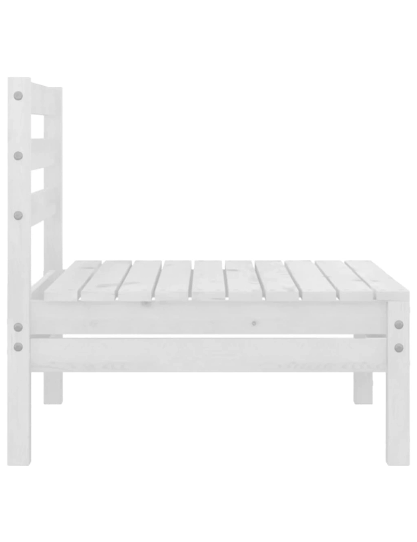 imagem de vidaXL 3 pcs conjunto lounge de jardim pinho maciço branco10