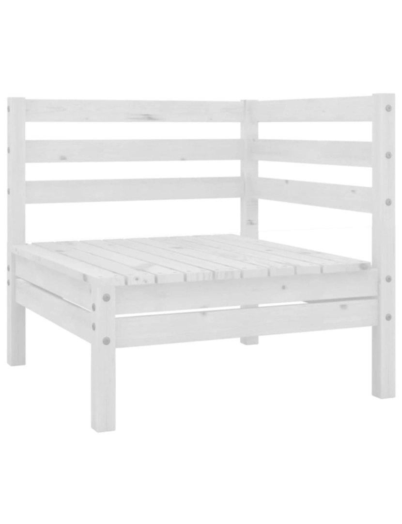 imagem de vidaXL 3 pcs conjunto lounge de jardim pinho maciço branco4