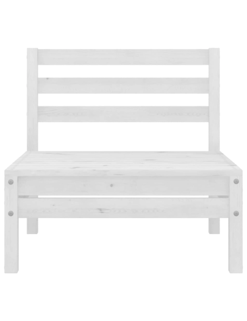 imagem de vidaXL 3 pcs conjunto lounge de jardim pinho maciço branco9