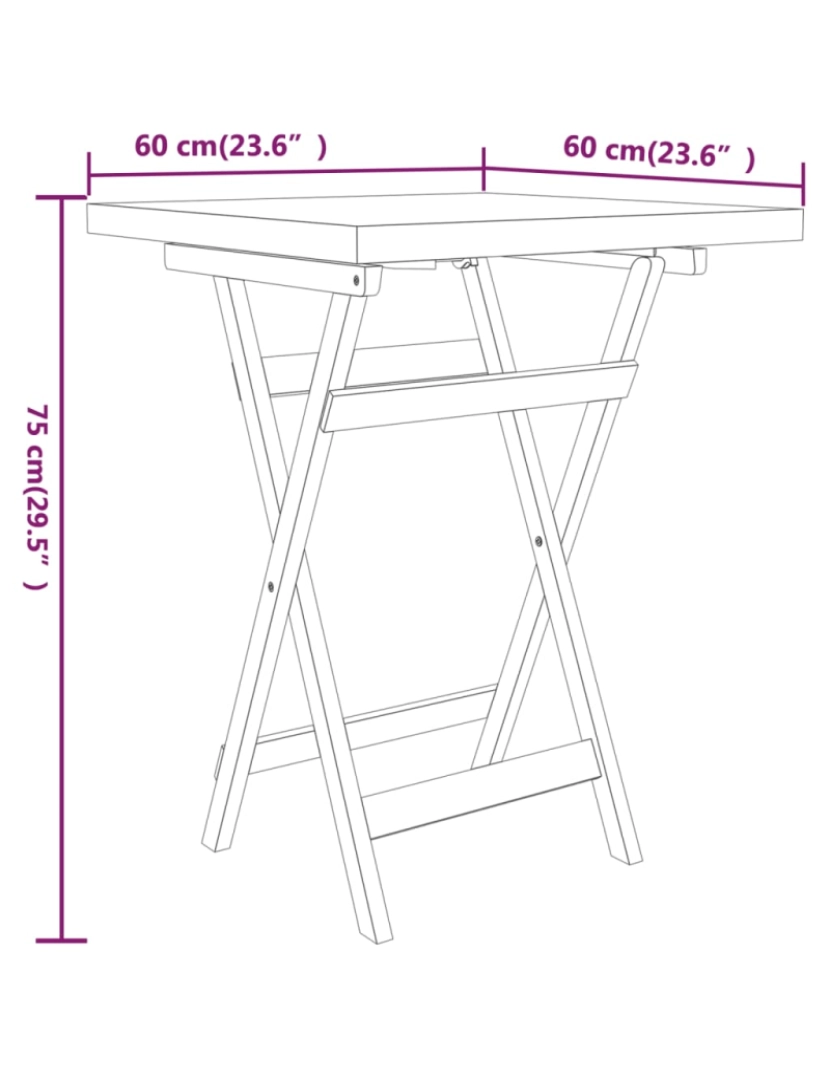 imagem de vidaXL 3 pcs conjunto de jantar para jardim madeira de teca maciça11