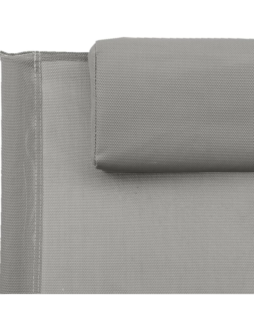 imagem de vidaXL Espreguiçadeira com almofada aço e textilene cinzento7